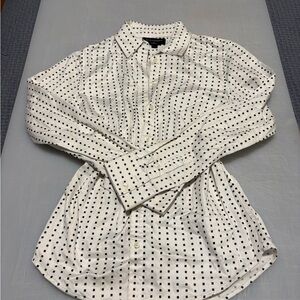 Women’s White and Black Polka Dot Shirt